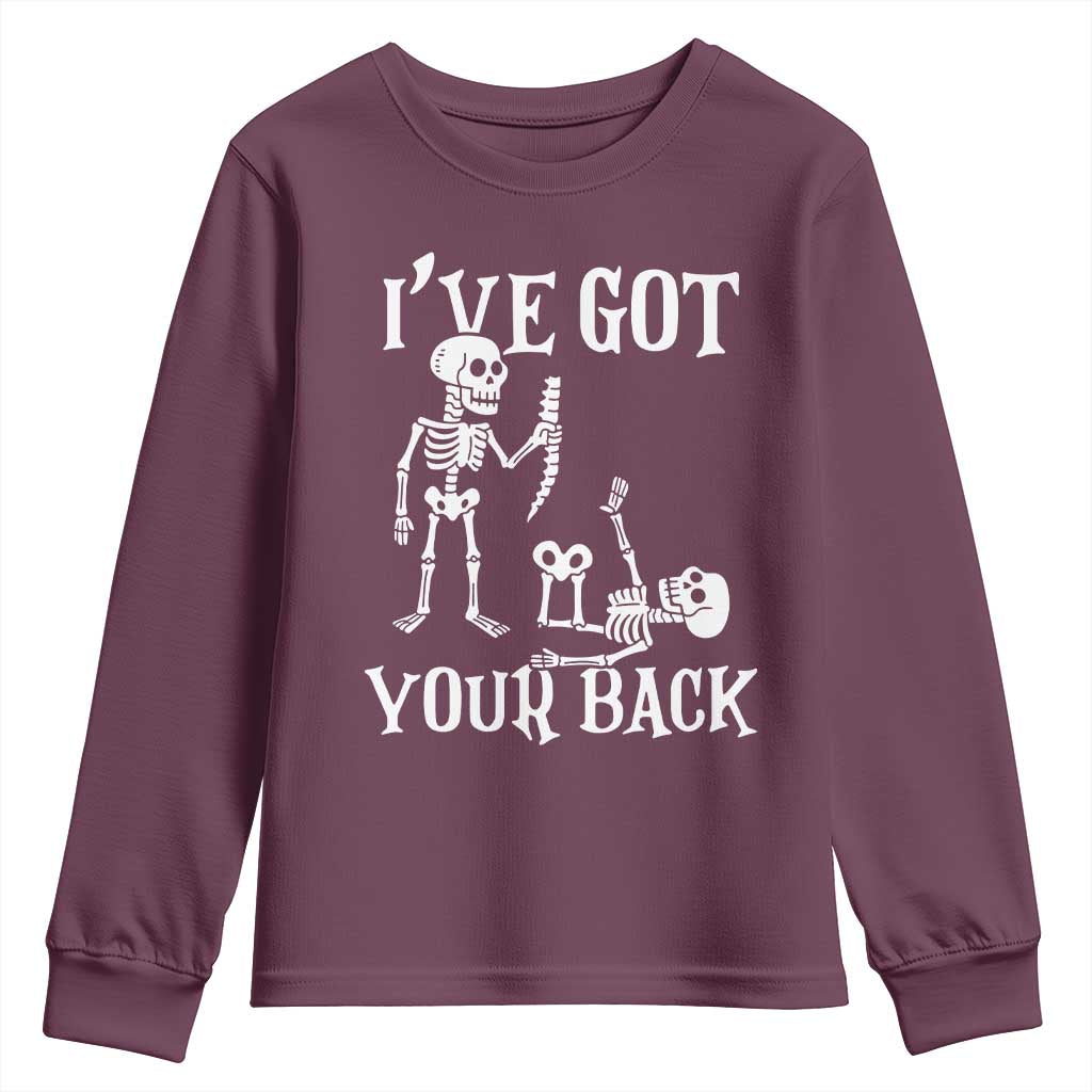 Funny I Got Your Back Youth Sweatshirt Halloween Skeleton Skull - Wonder Print Shop