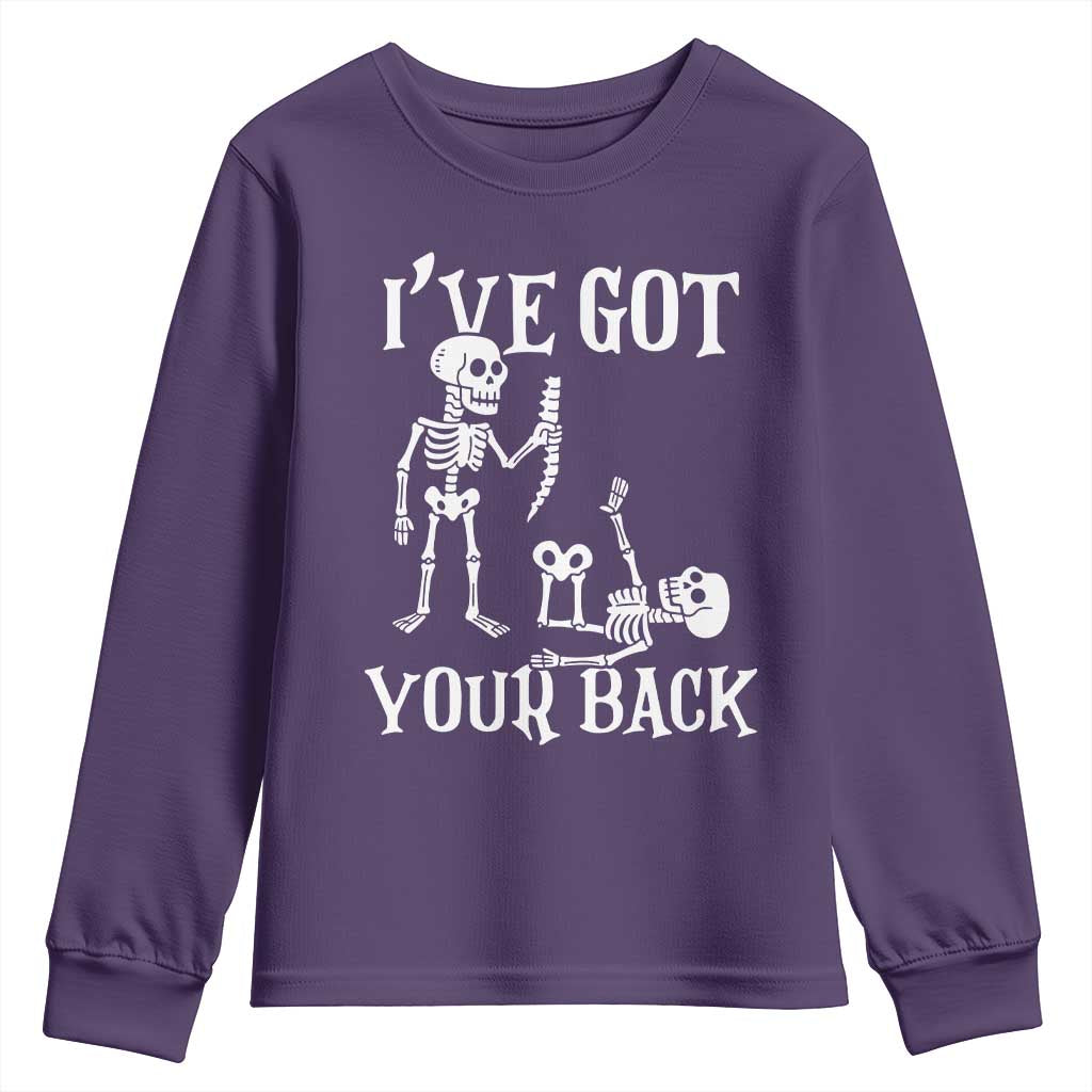 Funny I Got Your Back Youth Sweatshirt Halloween Skeleton Skull - Wonder Print Shop