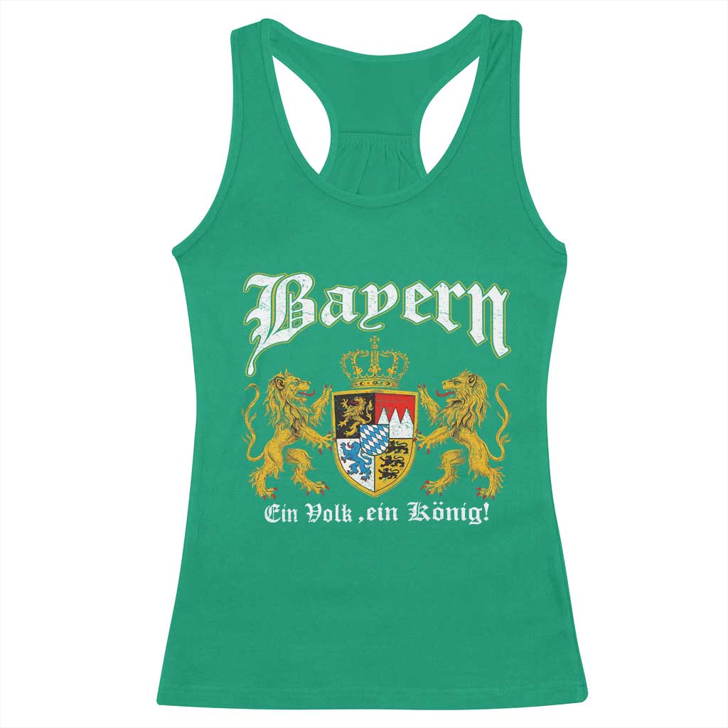 Bavarian German Pride Racerback Tank Top Bayern Ein Volk Ein Konig