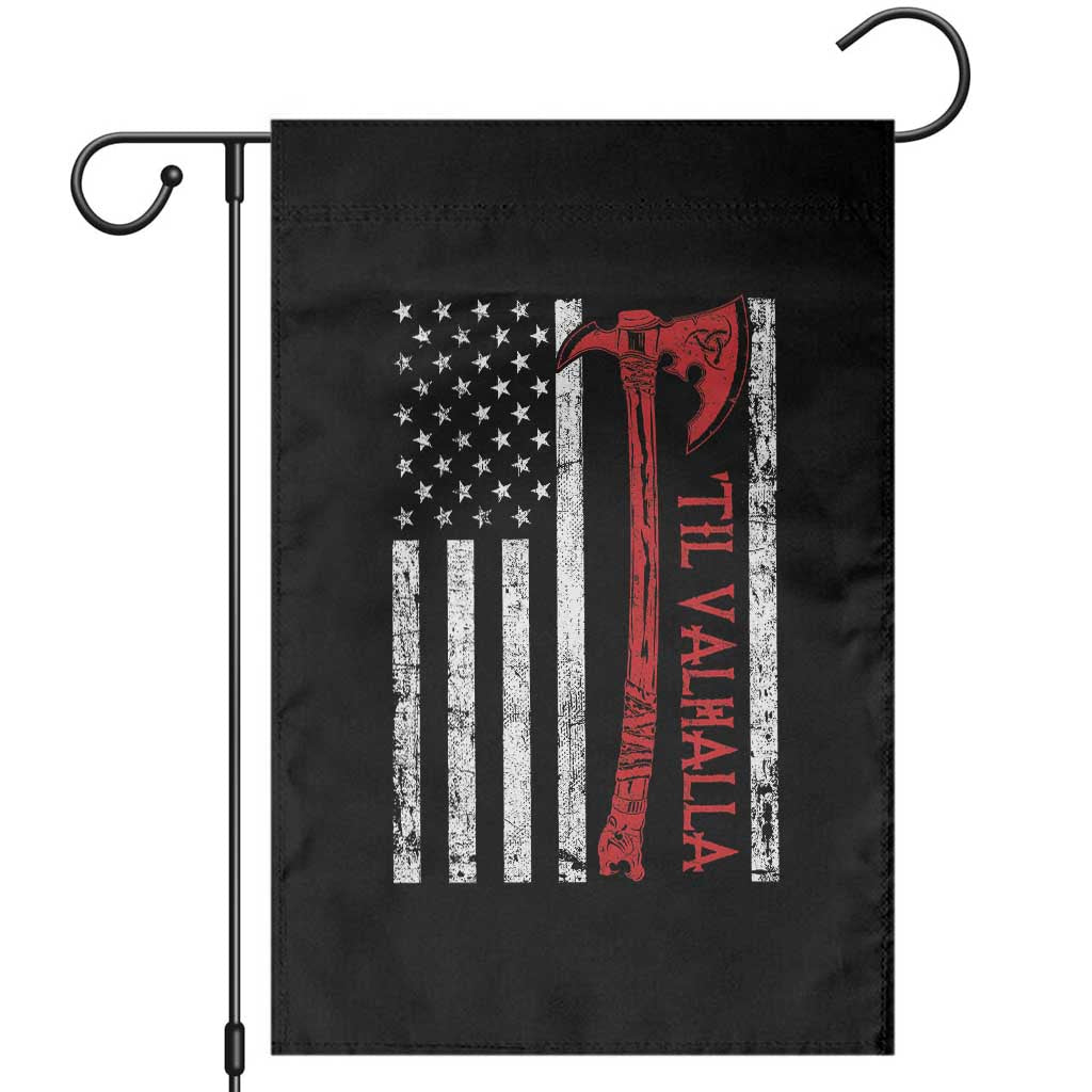 Viking Til Valhalla Garden Flag Norse Mythology Axe USA Flag - Wonder Print Shop