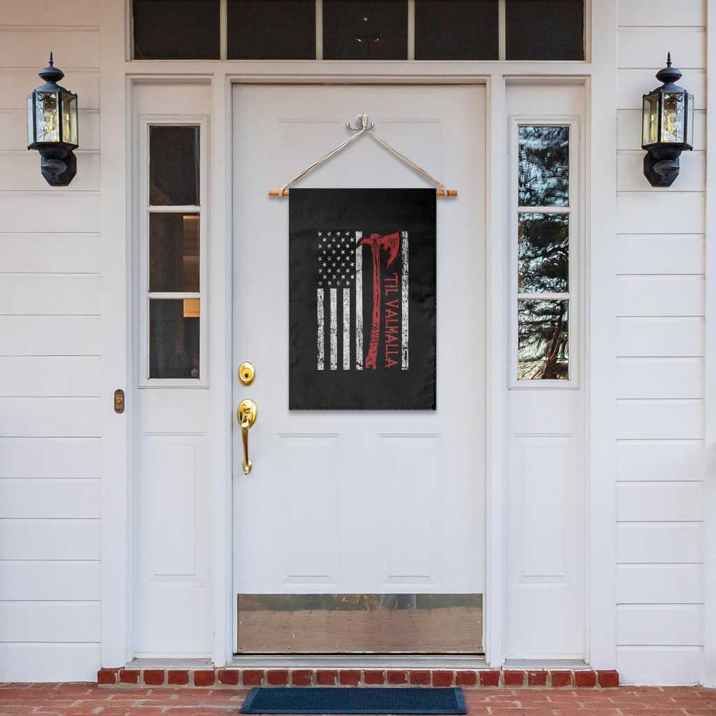 Viking Til Valhalla Garden Flag Norse Mythology Axe USA Flag - Wonder Print Shop