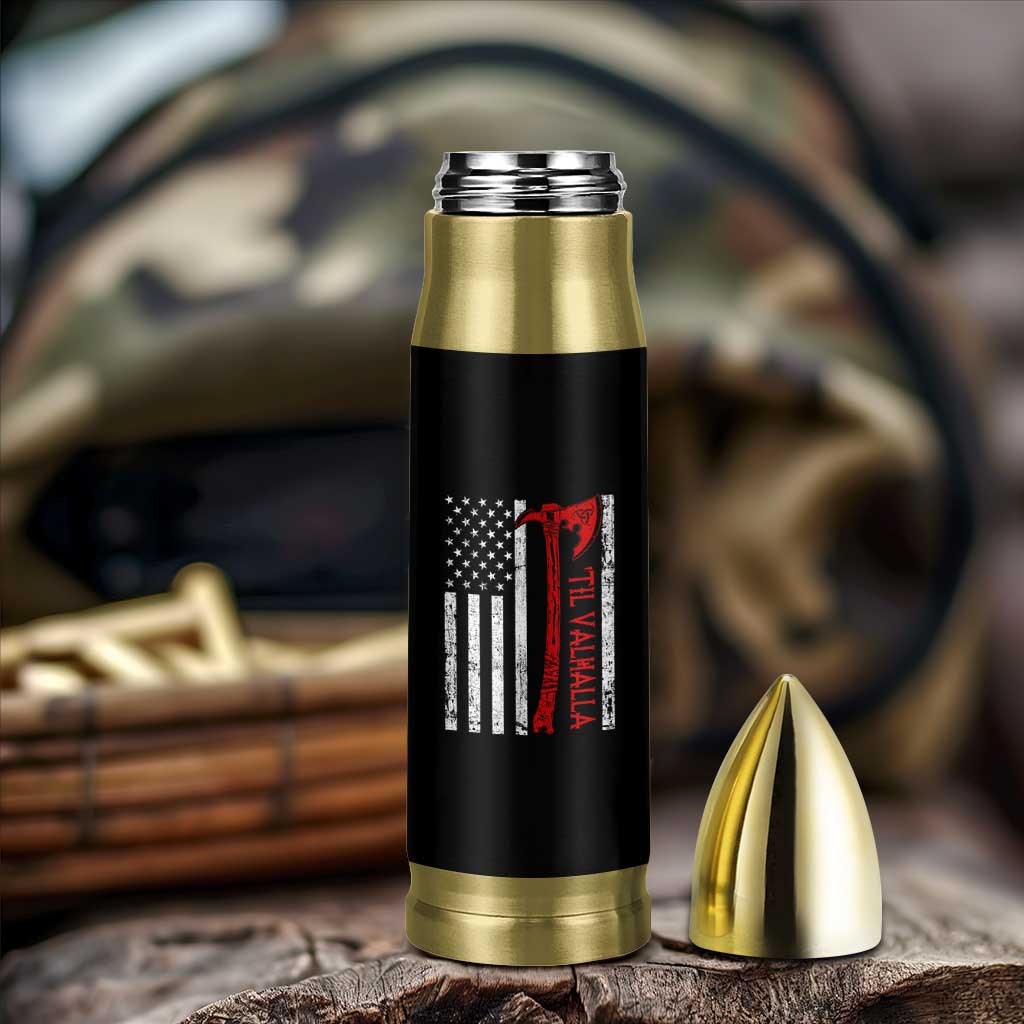 Viking Til Valhalla Bullet Tumbler Norse Mythology Axe USA Flag - Wonder Print Shop