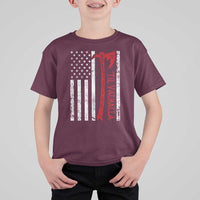 Viking Til Valhalla T Shirt For Kid Norse Mythology Axe USA Flag - Wonder Print Shop