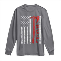Viking Til Valhalla Long Sleeve Shirt Norse Mythology Axe USA Flag - Wonder Print Shop