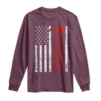 Viking Til Valhalla Long Sleeve Shirt Norse Mythology Axe USA Flag - Wonder Print Shop