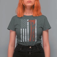 Viking Til Valhalla T Shirt For Women Norse Mythology Axe USA Flag - Wonder Print Shop