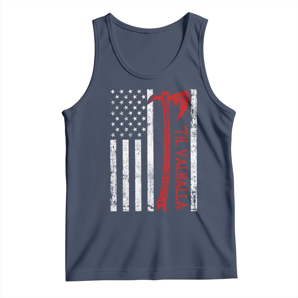 Viking Til Valhalla Tank Top Norse Mythology Axe USA Flag - Wonder Print Shop