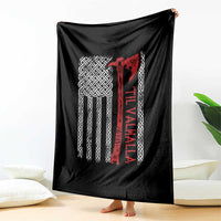 Viking Til Valhalla Throw Blanket Norse Mythology Axe Celtic Knot USA Flag - Wonder Print Shop