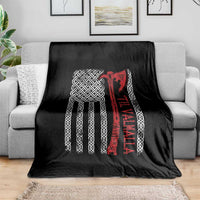 Viking Til Valhalla Throw Blanket Norse Mythology Axe Celtic Knot USA Flag - Wonder Print Shop