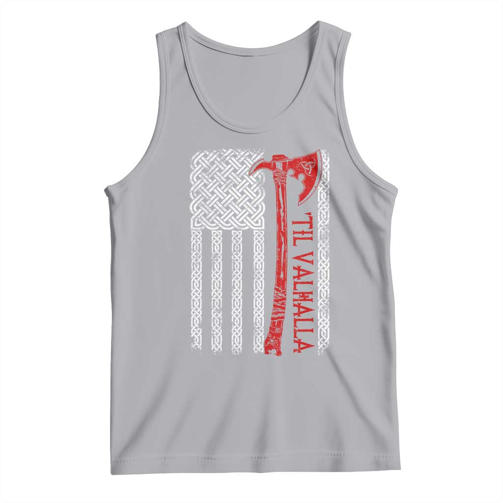 Viking Til Valhalla Tank Top Norse Mythology Axe Celtic Knot USA Flag - Wonder Print Shop