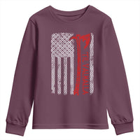 Viking Til Valhalla Youth Sweatshirt Norse Mythology Axe Celtic Knot USA Flag - Wonder Print Shop