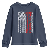 Viking Til Valhalla Youth Sweatshirt Norse Mythology Axe Celtic Knot USA Flag - Wonder Print Shop