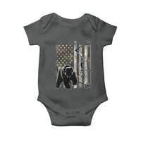 Bear Bowhunting Bow Archery Vintage Camo American Flag Baby Onesie - Wonder Print Shop
