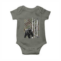 Bear Bowhunting Bow Archery Vintage Camo American Flag Baby Onesie - Wonder Print Shop