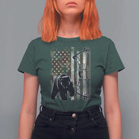 Bear Bowhunting Bow Archery Vintage Camo American Flag T Shirt For Women - Wonder Print Shop