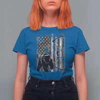 Bear Bowhunting Bow Archery Vintage Camo American Flag T Shirt For Women - Wonder Print Shop