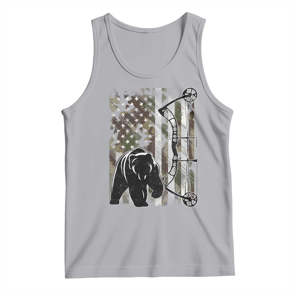 Bear Bowhunting Bow Archery Vintage Camo American Flag Tank Top - Wonder Print Shop