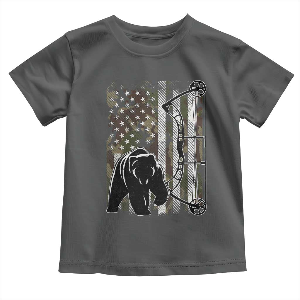 Bear Bowhunting Bow Archery Vintage Camo American Flag Toddler T Shirt - Wonder Print Shop