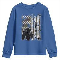 Bear Bowhunting Bow Archery Vintage Camo American Flag Youth Sweatshirt - Wonder Print Shop