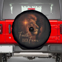 Faith Over Fear Spare Tire Cover Lion Of Judah Jesus Christian Religious - Wonder Print Shop