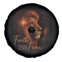 Faith Over Fear Spare Tire Cover Lion Of Judah Jesus Christian Religious - Wonder Print Shop