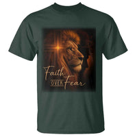 Faith Over Fear T Shirt Lion Of Judah Jesus Christian Religious - Wonder Print Shop