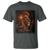 Faith Over Fear T Shirt Lion Of Judah Jesus Christian Religious - Wonder Print Shop