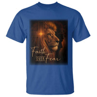 Faith Over Fear T Shirt Lion Of Judah Jesus Christian Religious - Wonder Print Shop