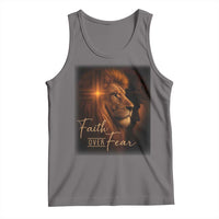 Faith Over Fear Tank Top Lion Of Judah Jesus Christian Religious - Wonder Print Shop