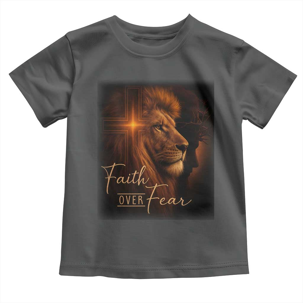 Faith Over Fear Toddler T Shirt Lion Of Judah Jesus Christian Religious - Wonder Print Shop