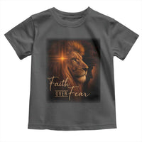 Faith Over Fear Toddler T Shirt Lion Of Judah Jesus Christian Religious - Wonder Print Shop