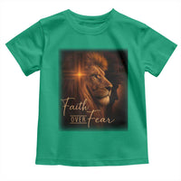 Faith Over Fear Toddler T Shirt Lion Of Judah Jesus Christian Religious - Wonder Print Shop