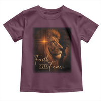Faith Over Fear Toddler T Shirt Lion Of Judah Jesus Christian Religious - Wonder Print Shop