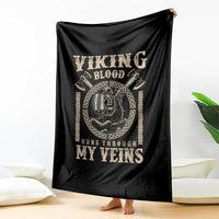 Viking Blood Runs Through My Veins Throw Blanket Norse Mythology Drakkar Longship - Wonder Print Shop