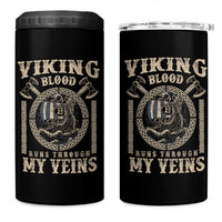 Viking Blood Runs Through My Veins 4 in 1 Can Cooler Tumbler Norse Mythology Drakkar Longship - Wonder Print Shop