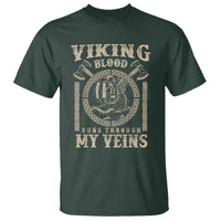 Viking Blood Runs Through My Veins T Shirt Norse Mythology Drakkar Longship - Wonder Print Shop
