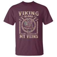 Viking Blood Runs Through My Veins T Shirt Norse Mythology Drakkar Longship - Wonder Print Shop