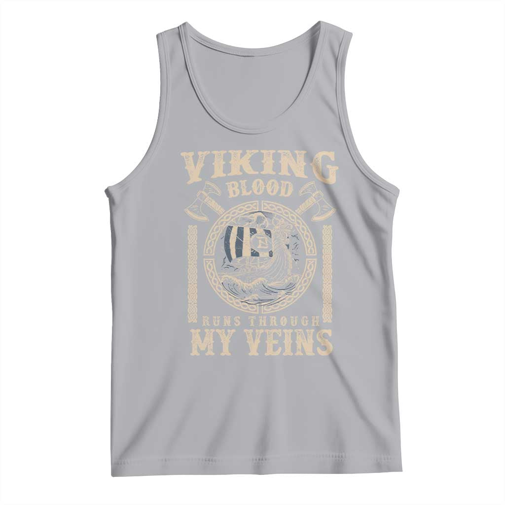 Viking Blood Runs Through My Veins Tank Top Norse Mythology Drakkar Longship - Wonder Print Shop