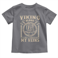 Viking Blood Runs Through My Veins Toddler T Shirt Norse Mythology Drakkar Longship - Wonder Print Shop