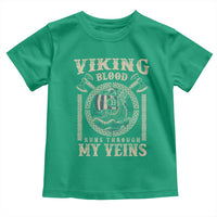 Viking Blood Runs Through My Veins Toddler T Shirt Norse Mythology Drakkar Longship - Wonder Print Shop