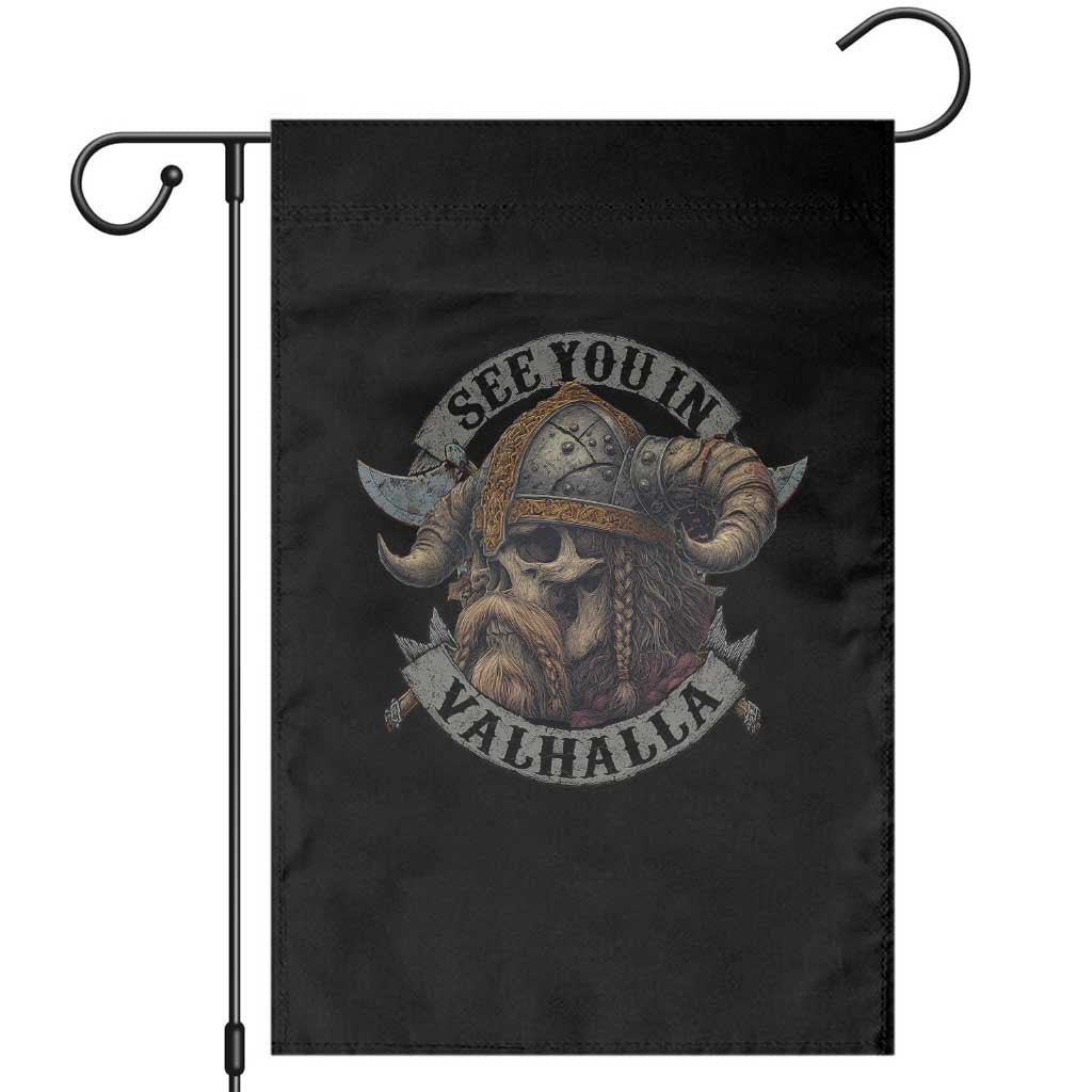 See You In Valhalla Garden Flag Nordic Norse Viking Warrior Skull - Wonder Print Shop