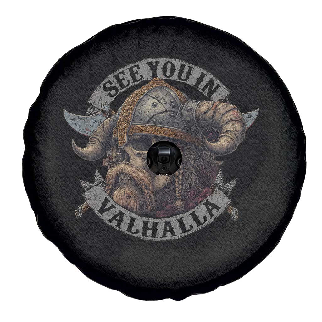 See You In Valhalla Spare Tire Cover Nordic Norse Viking Warrior Skull - Wonder Print Shop