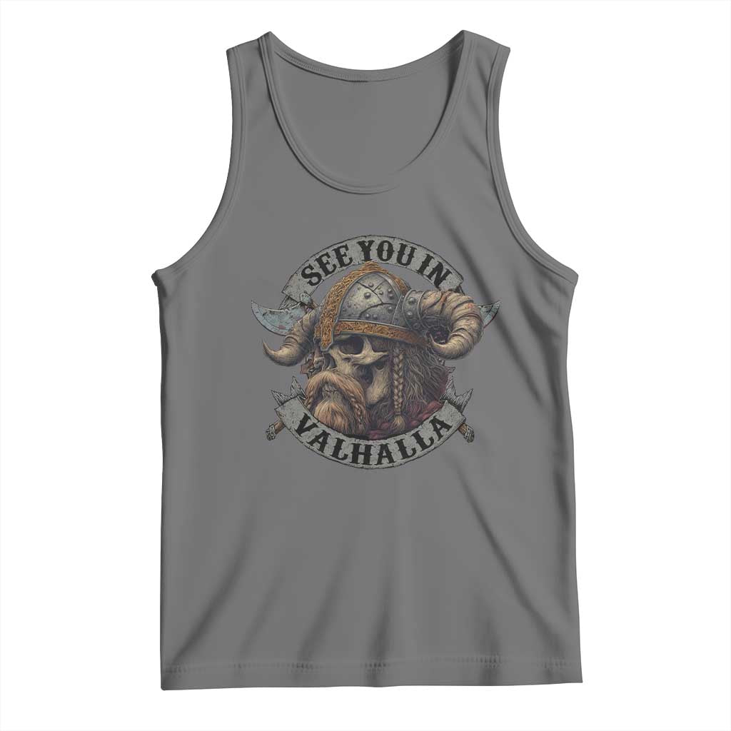 See You In Valhalla Tank Top Nordic Norse Viking Warrior Skull - Wonder Print Shop