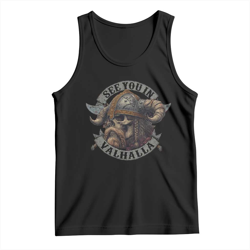 See You In Valhalla Tank Top Nordic Norse Viking Warrior Skull - Wonder Print Shop