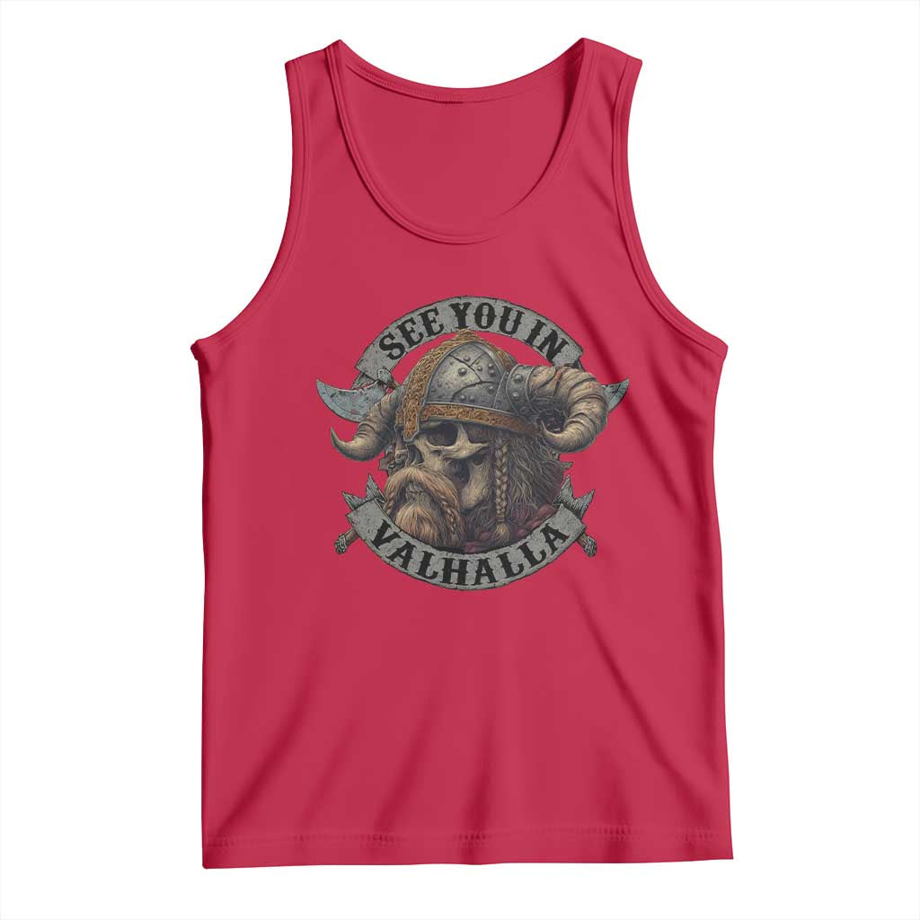 See You In Valhalla Tank Top Nordic Norse Viking Warrior Skull - Wonder Print Shop