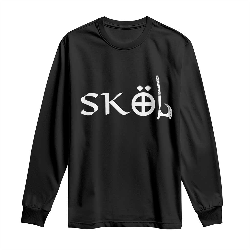 Skol Viking Heritage Axe Nordic Scandinavian Warrior Long Sleeve Shirt - Wonder Print Shop