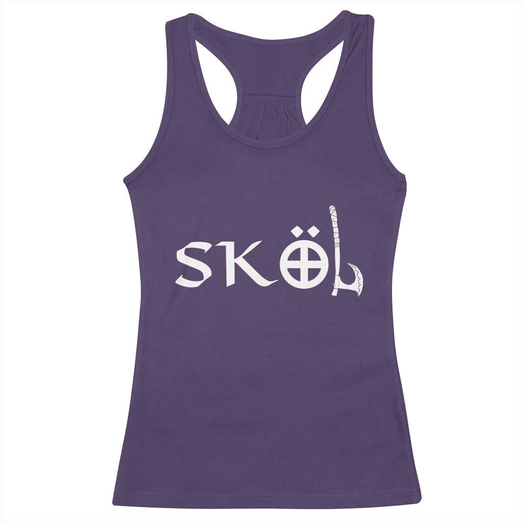 Skol Viking Heritage Axe Nordic Scandinavian Warrior Racerback Tank Top - Wonder Print Shop