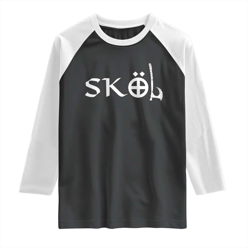 Skol Viking Heritage Axe Nordic Scandinavian Warrior Raglan Shirt - Wonder Print Shop