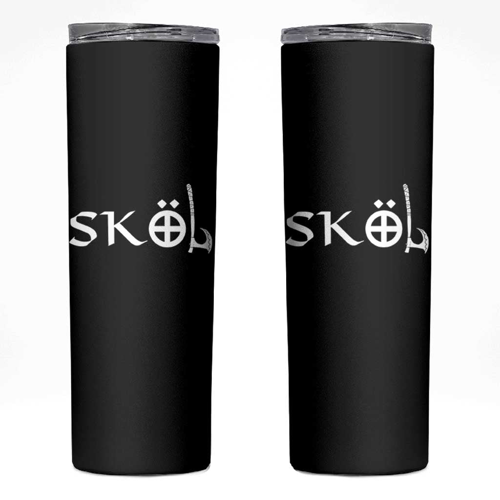 Skol Viking Heritage Axe Nordic Scandinavian Warrior Skinny Tumbler - Wonder Print Shop