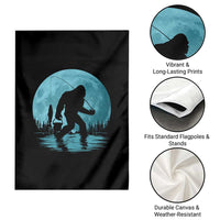 Funny Bigfoot Fishing Night Stroll Full Moon Garden Flag - Wonder Print Shop